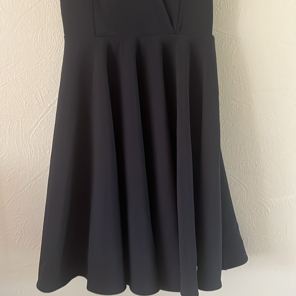 Lulu’s Black Wonder Whirl Twisted Back Skater Dress Size XS Full Skirt Straps - Picture 5 of 15